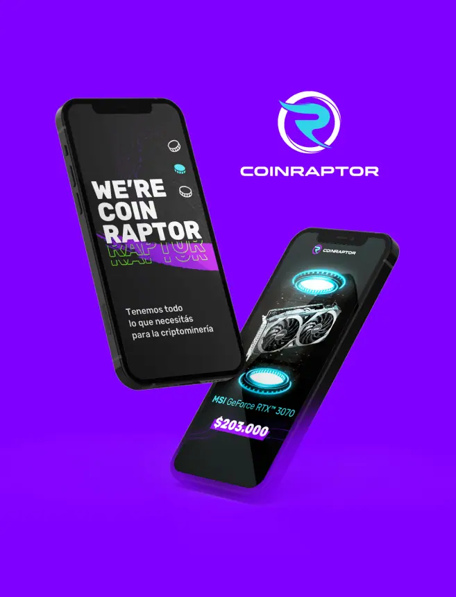 Coin Raptor: branding · e-commerce · redes